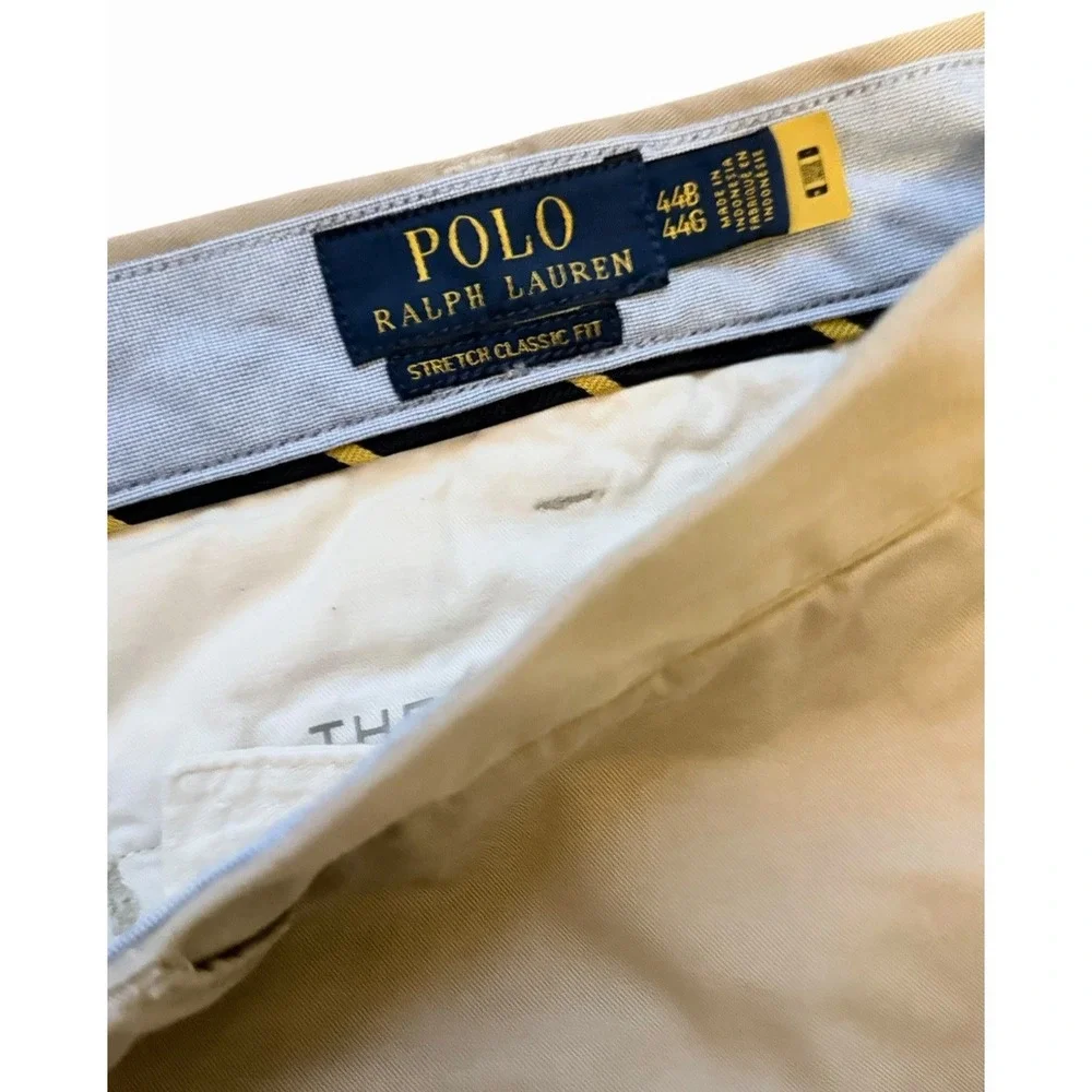 Polo Ralph Lauren Shorts Mens 44 Tan Stretch Classic Fit Chino Khaki 9" Ins - Picture 4 of 4